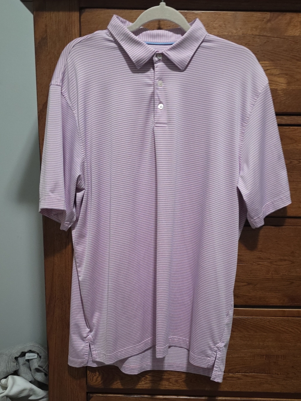 johnnie-O Lavender Striped Polo Shirt